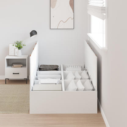 vidaXL Storage Bed Frame White 100x200 cm