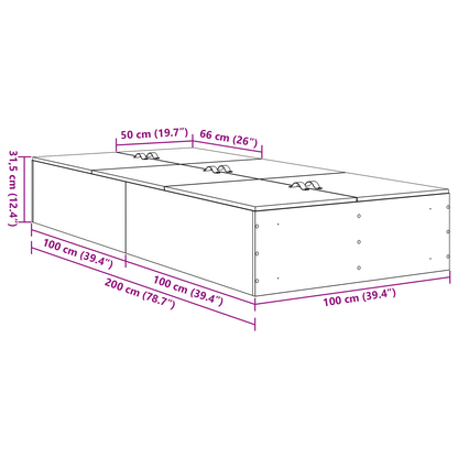 vidaXL Storage Bed Frame White 100x200 cm