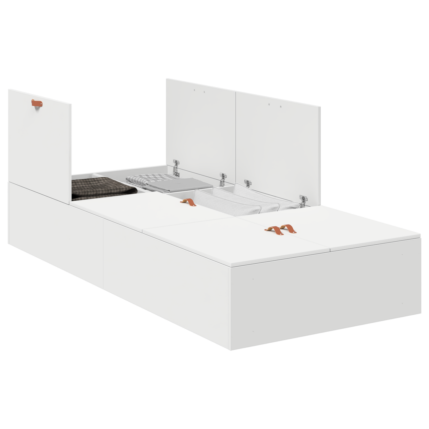 vidaXL Storage Bed Frame White 100x200 cm