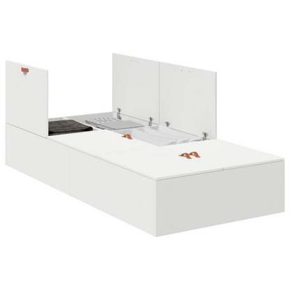 vidaXL Storage Bed Frame White 100x200 cm