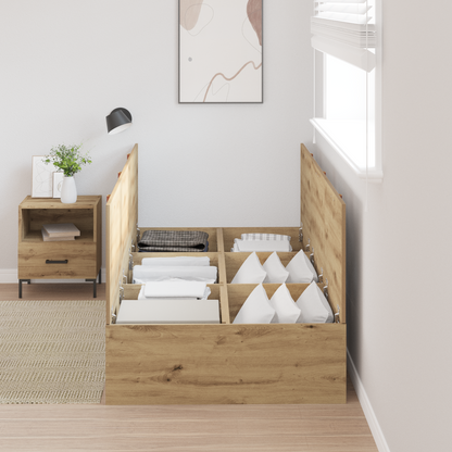 vidaXL Storage Bed Frame Artisan Oak 100x200 cm