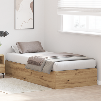 vidaXL Storage Bed Frame Artisan Oak 100x200 cm