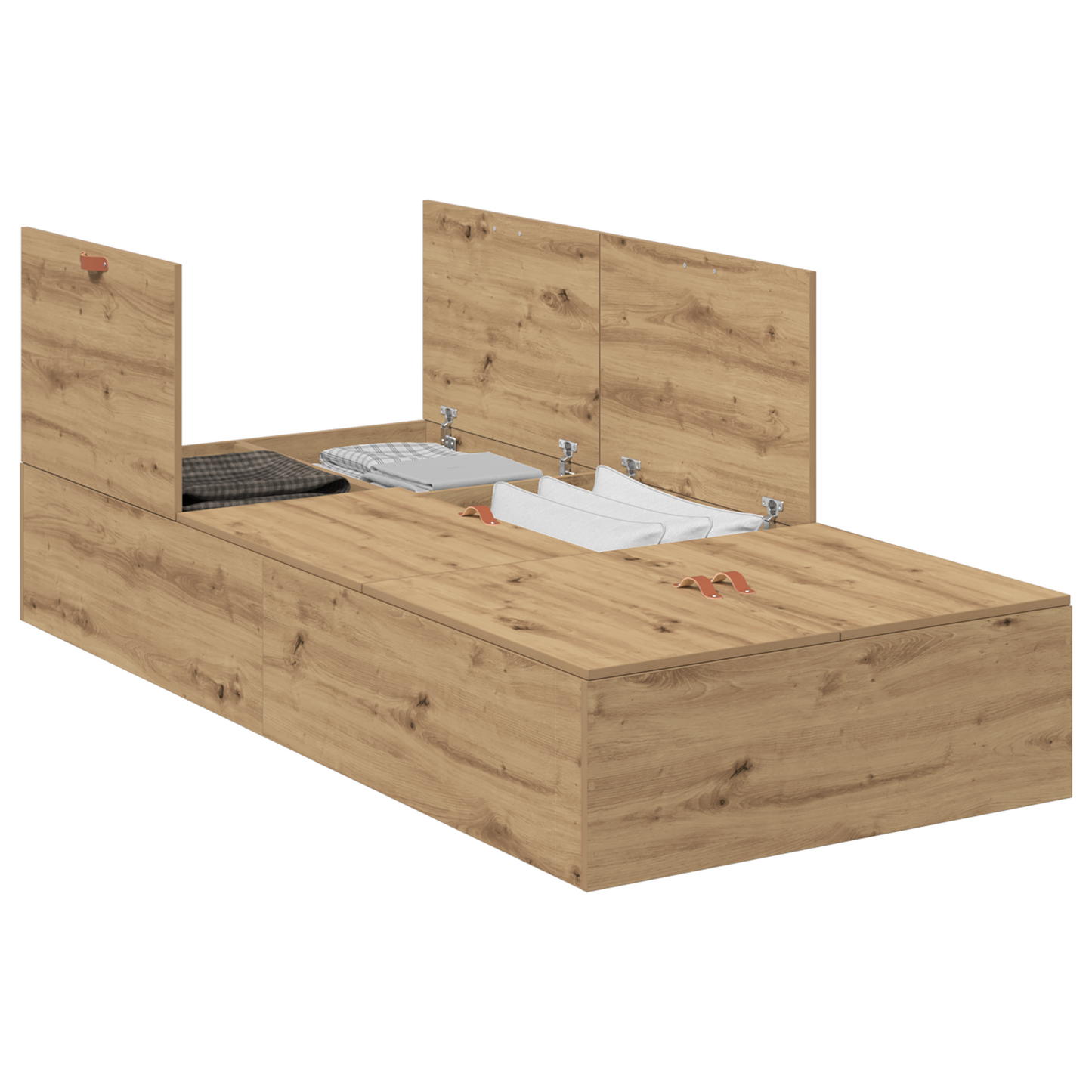 vidaXL Storage Bed Frame Artisan Oak 100x200 cm