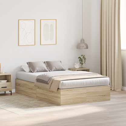 vidaXL Storage Bed Frame Sonoma Oak 120x200 cm