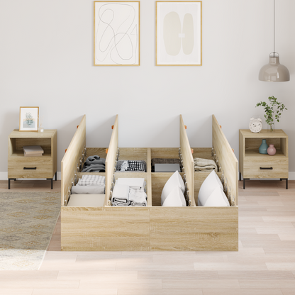 vidaXL Storage Bed Frame Sonoma Oak 120x200 cm