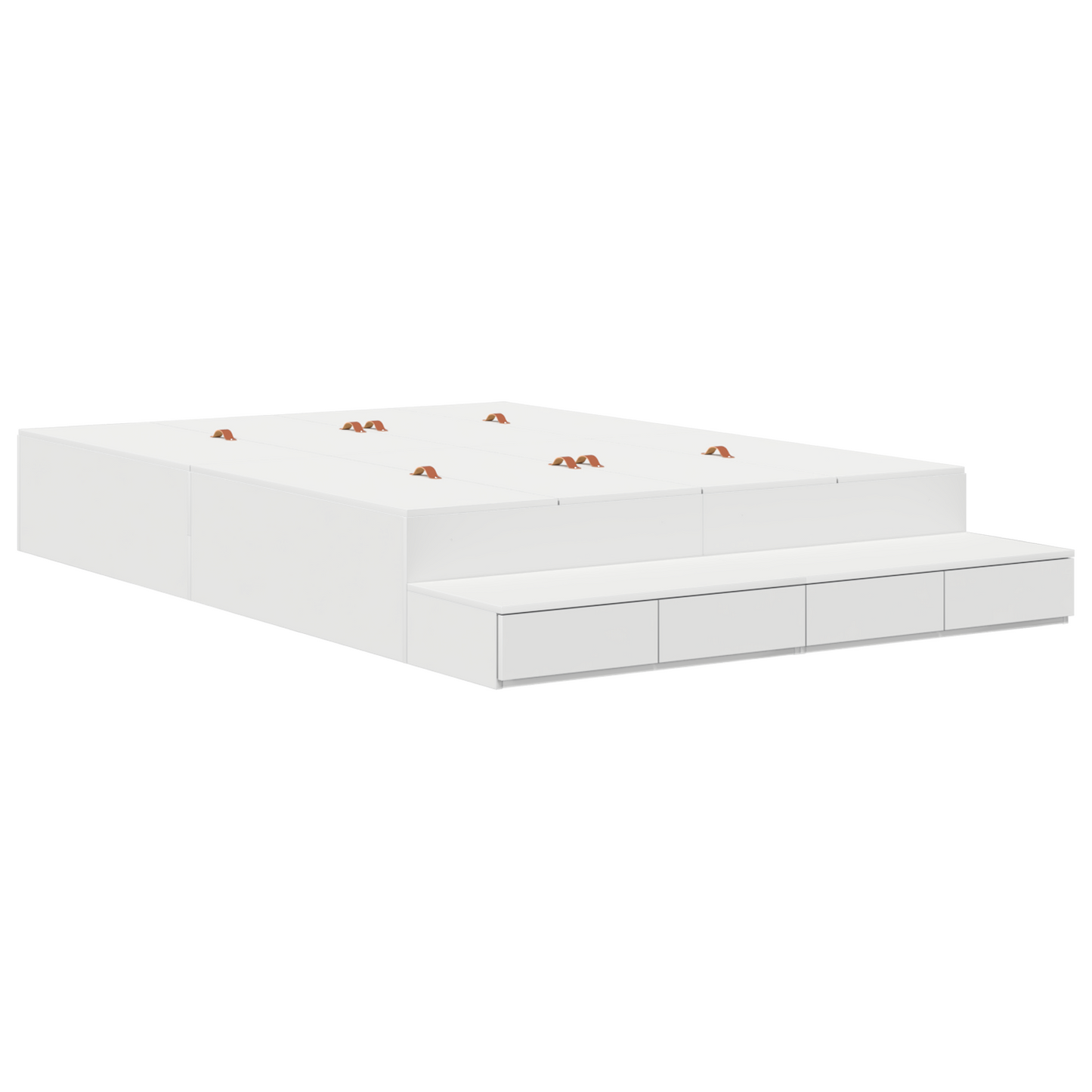 vidaXL Storage Bed Frame White 135x190 cm