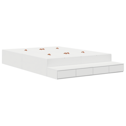 vidaXL Storage Bed Frame White 135x190 cm