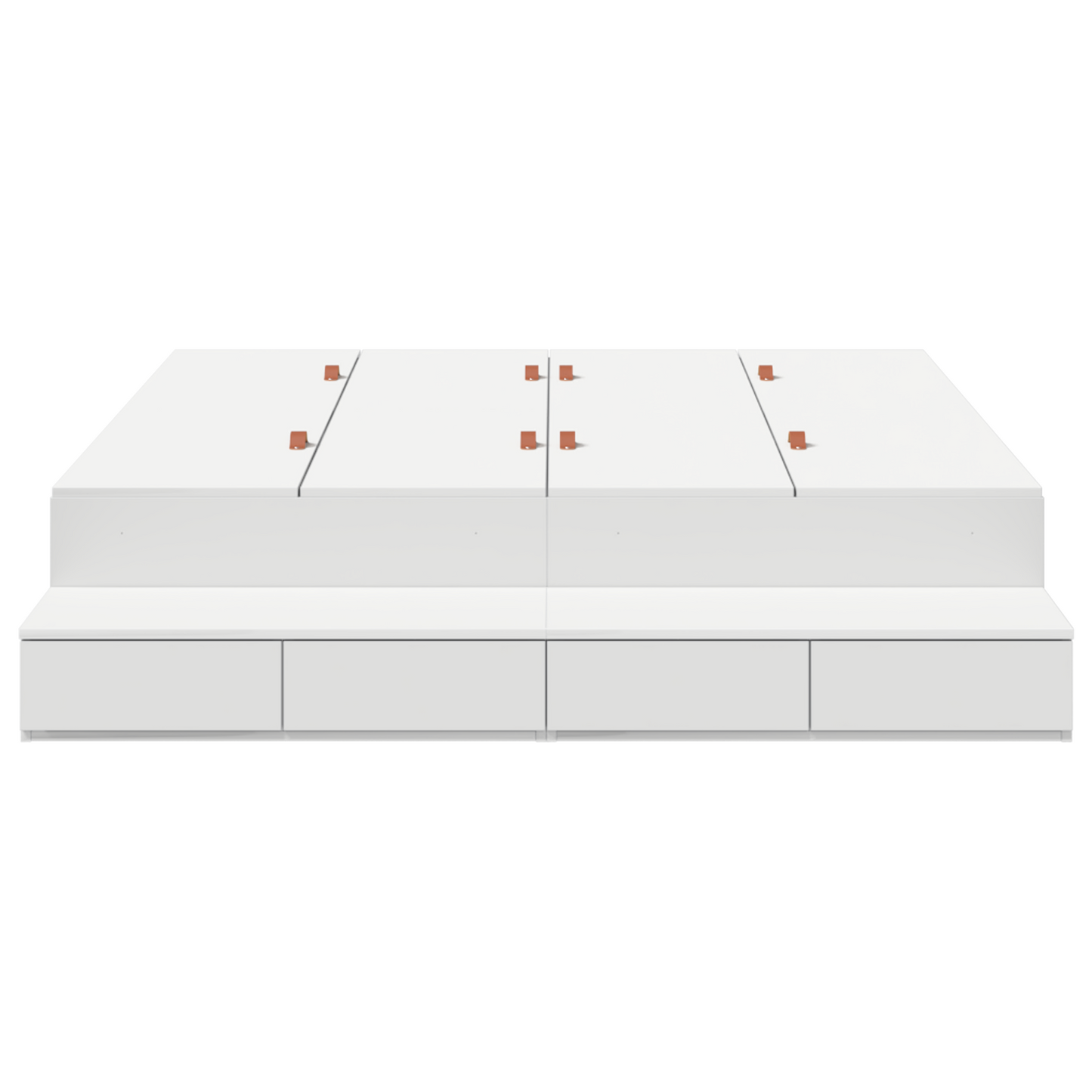 vidaXL Storage Bed Frame White 135x190 cm