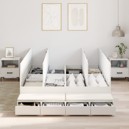 vidaXL Storage Bed Frame White 135x190 cm
