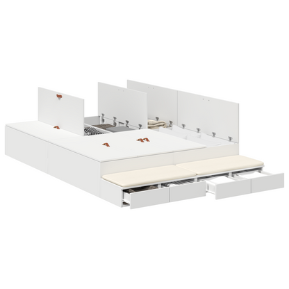 vidaXL Storage Bed Frame White 135x190 cm
