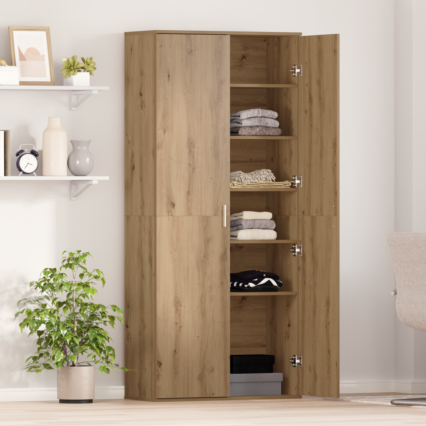 vidaXL Highboard Artisan Oak 80x35x180 cm Engineered Wood