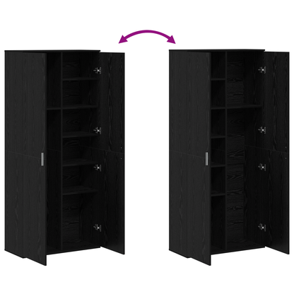 vidaXL Highboard Black Oak 80x35x180 cm Engineered Wood