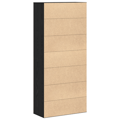 vidaXL Highboard Black Oak 80x35x180 cm Engineered Wood