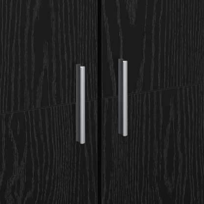 vidaXL Highboard Black Oak 60x35x180 cm Engineered Wood
