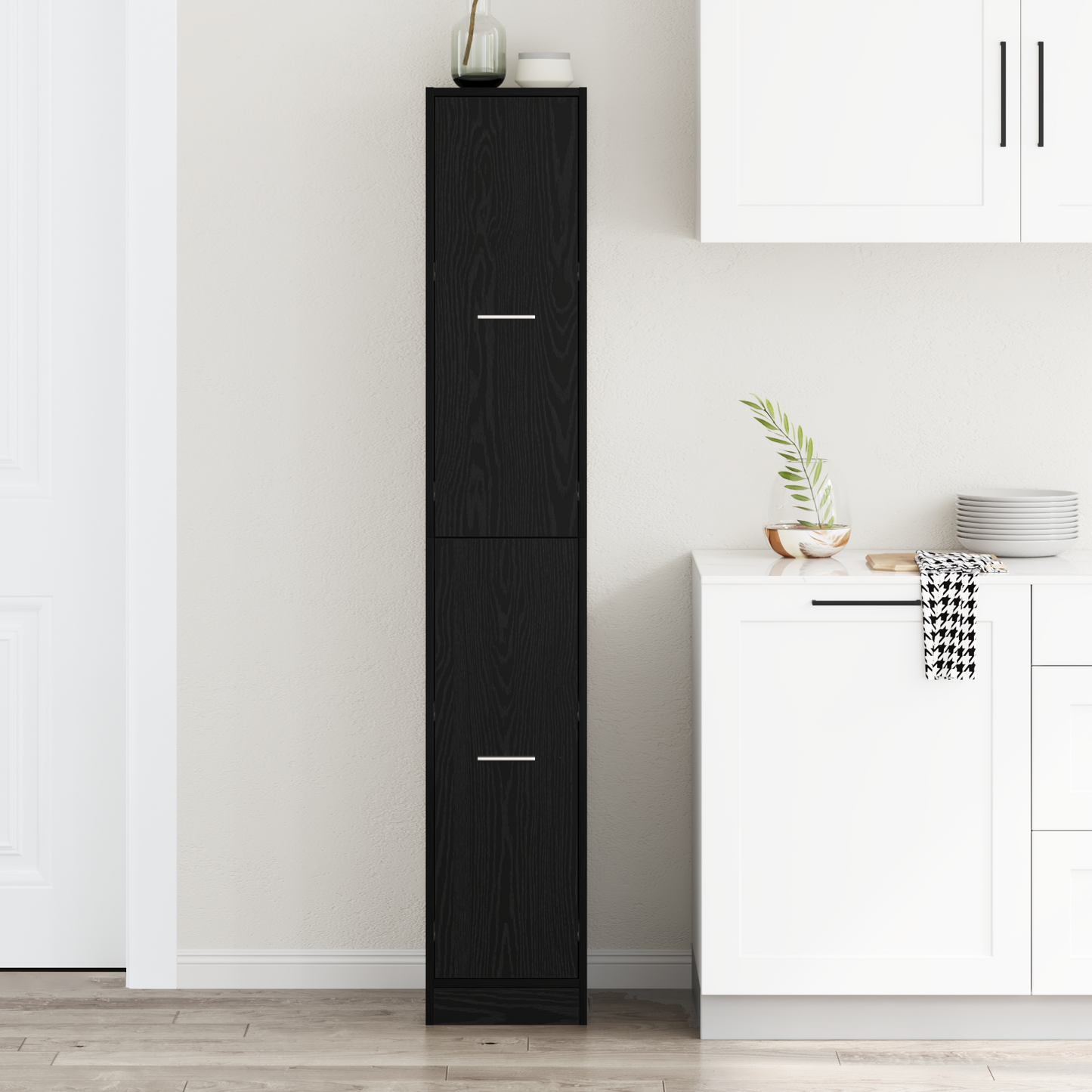 vidaXL Apothecary cabinet Black Oak 30x41x174.5 cm Engineered Wood