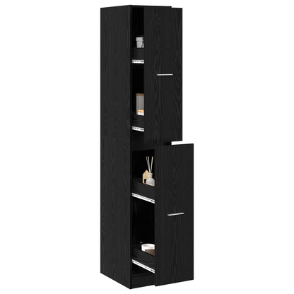 vidaXL Apothecary cabinet Black Oak 30x41x174.5 cm Engineered Wood