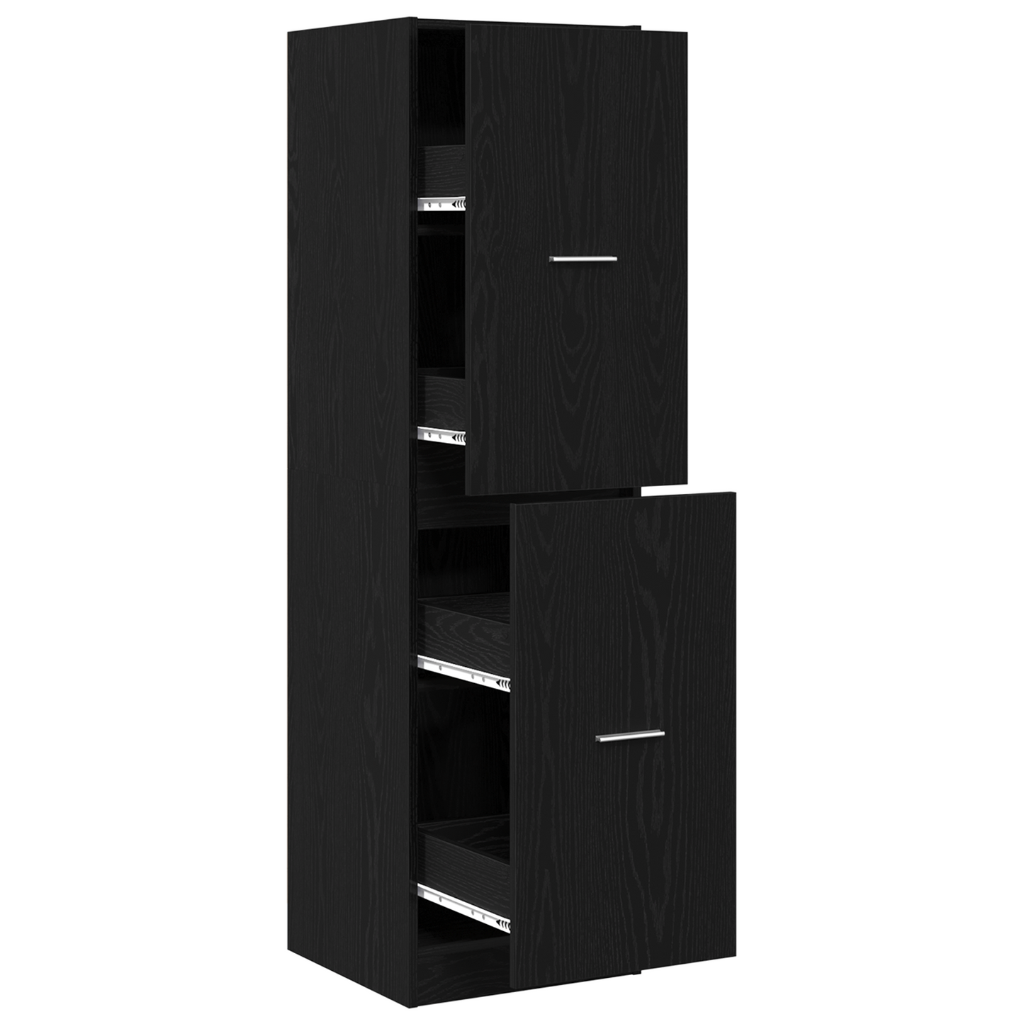 vidaXL Apothecary cabinet Black Oak 40x41x144.5 cm Engineered Wood