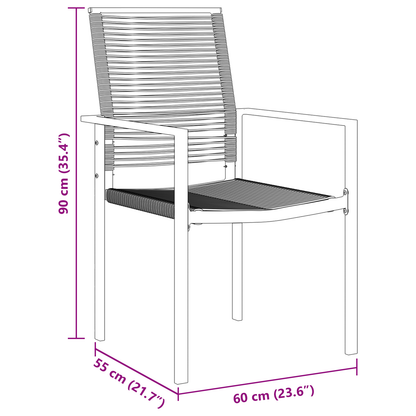 vidaXL 3 Piece Garden Dining Set Black PVC Rattan
