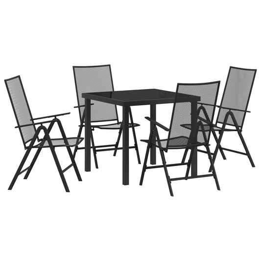 vidaXL 5-Piece Garden Dining Set in Anthracite Steel