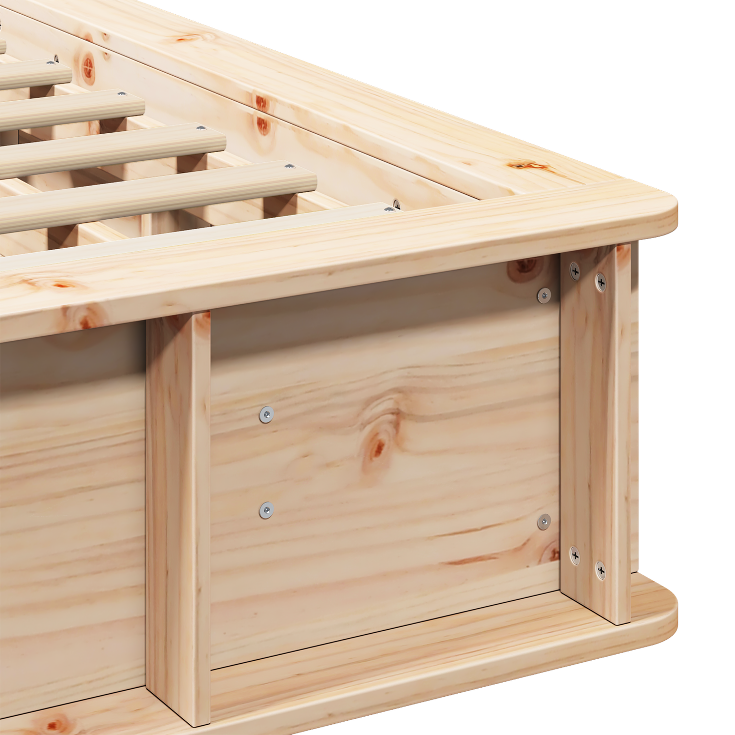 vidaXL Bed Frame with Lift-Up Storage - 150 x 200 cm, Solid Pine