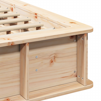 vidaXL Bed Frame with Lift-Up Storage - 150 x 200 cm, Solid Pine