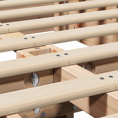 vidaXL Bed Frame with Lift-Up Storage - 150 x 200 cm, Solid Pine