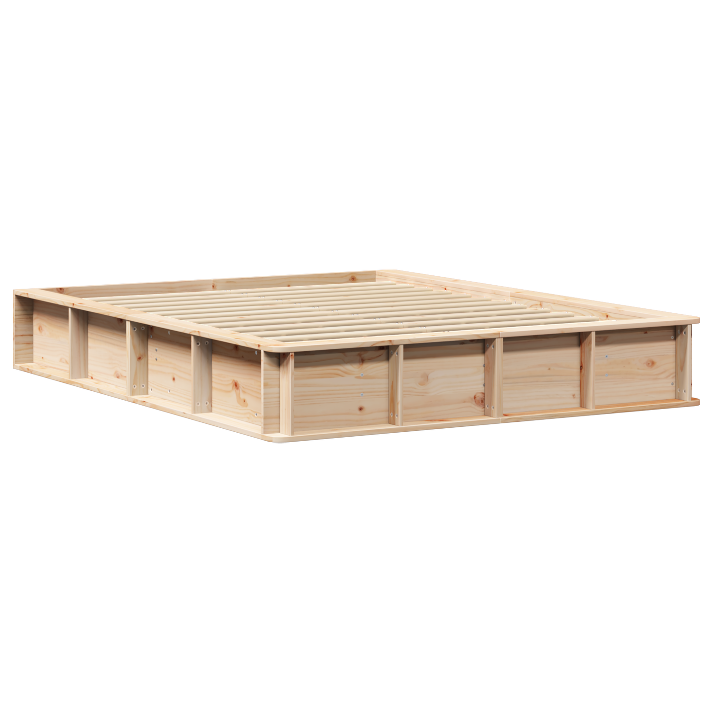 vidaXL Bed Frame with Lift-Up Storage - 150 x 200 cm, Solid Pine