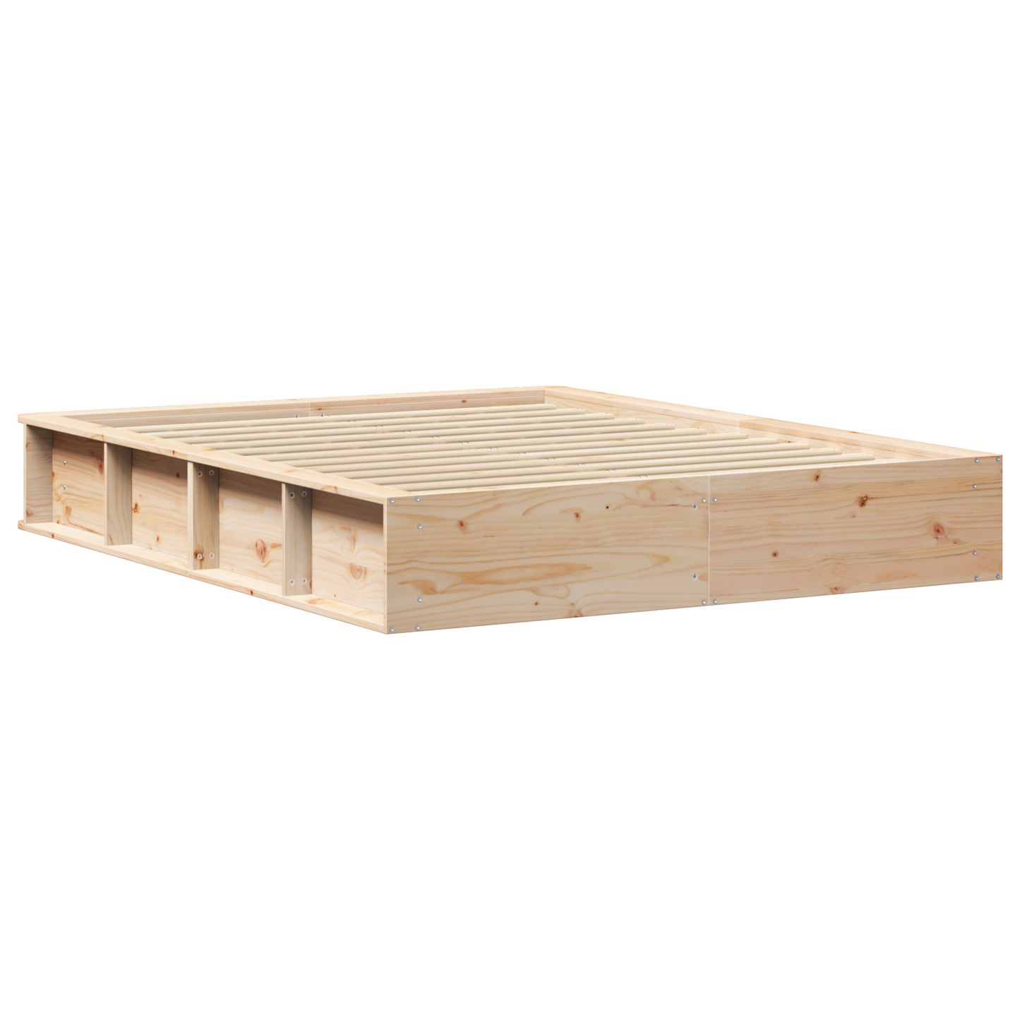 vidaXL Bed Frame with Lift-Up Storage - 150 x 200 cm, Solid Pine