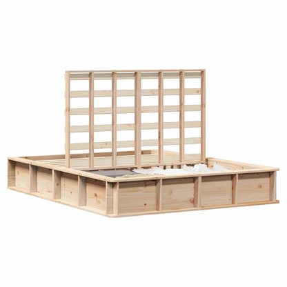 vidaXL Bed Frame with Lift-Up Storage - 150 x 200 cm, Solid Pine