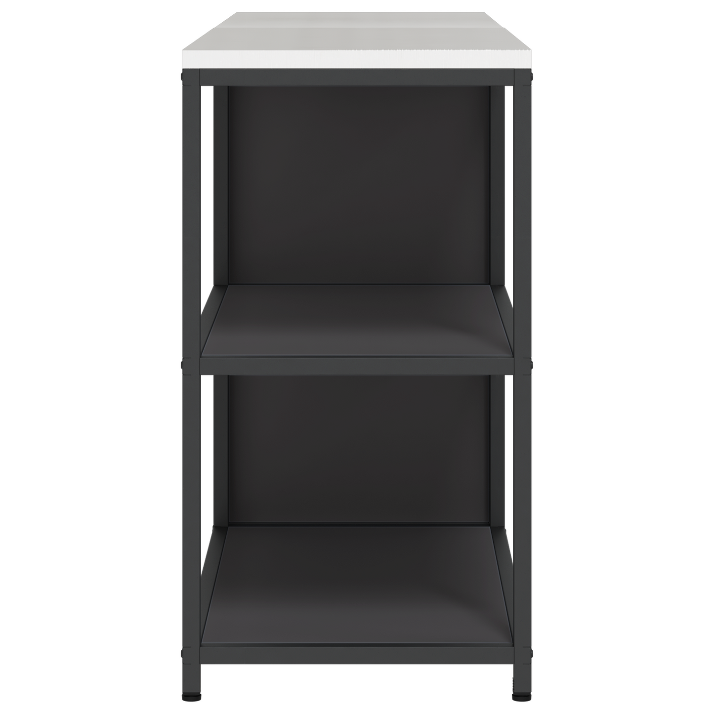 vidaXL with Shelf with Storage with Door Adjustable 2 pcs Black Cold-rolled steel