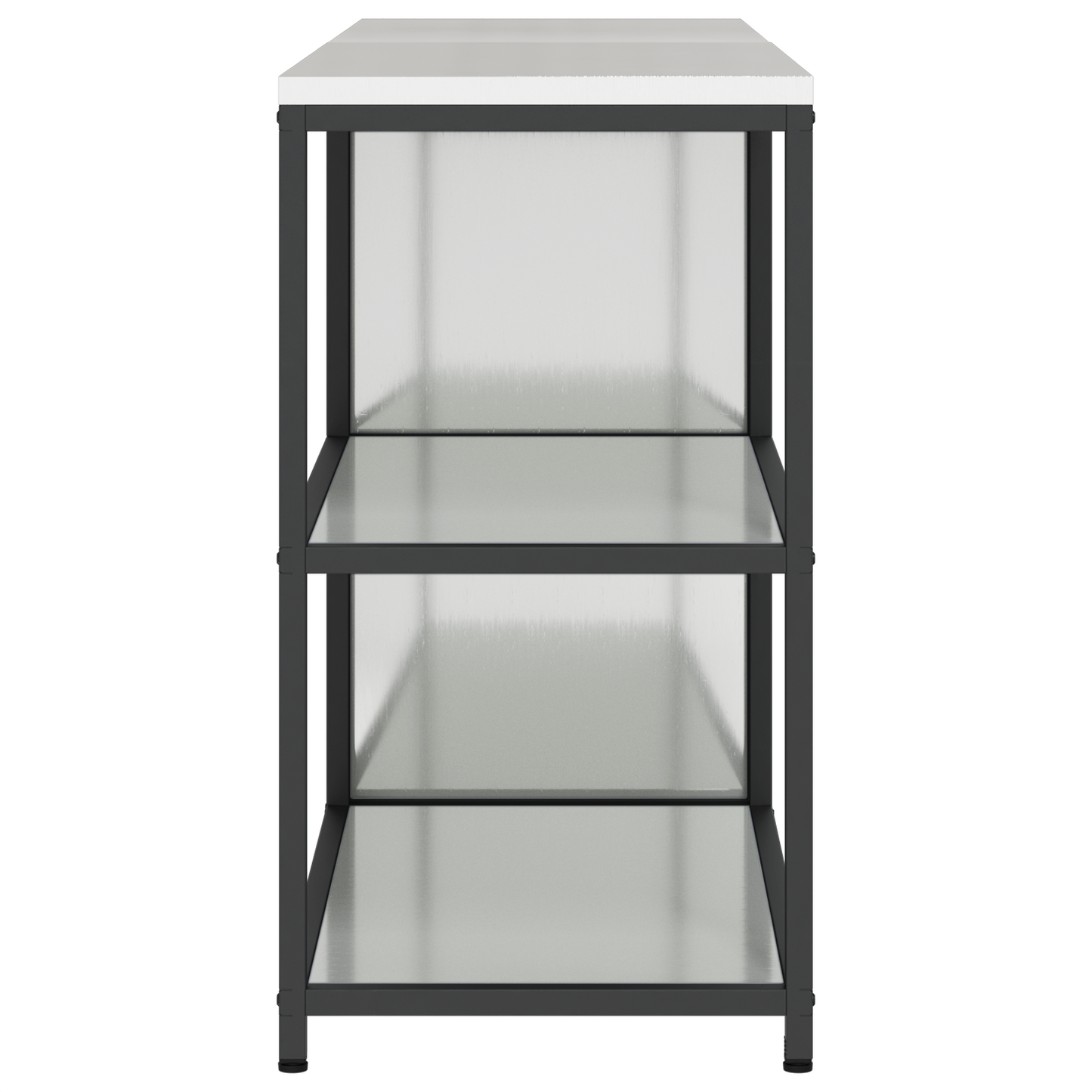 vidaXL with Shelf with Storage with Door Adjustable 2 pcs Galvanised steel