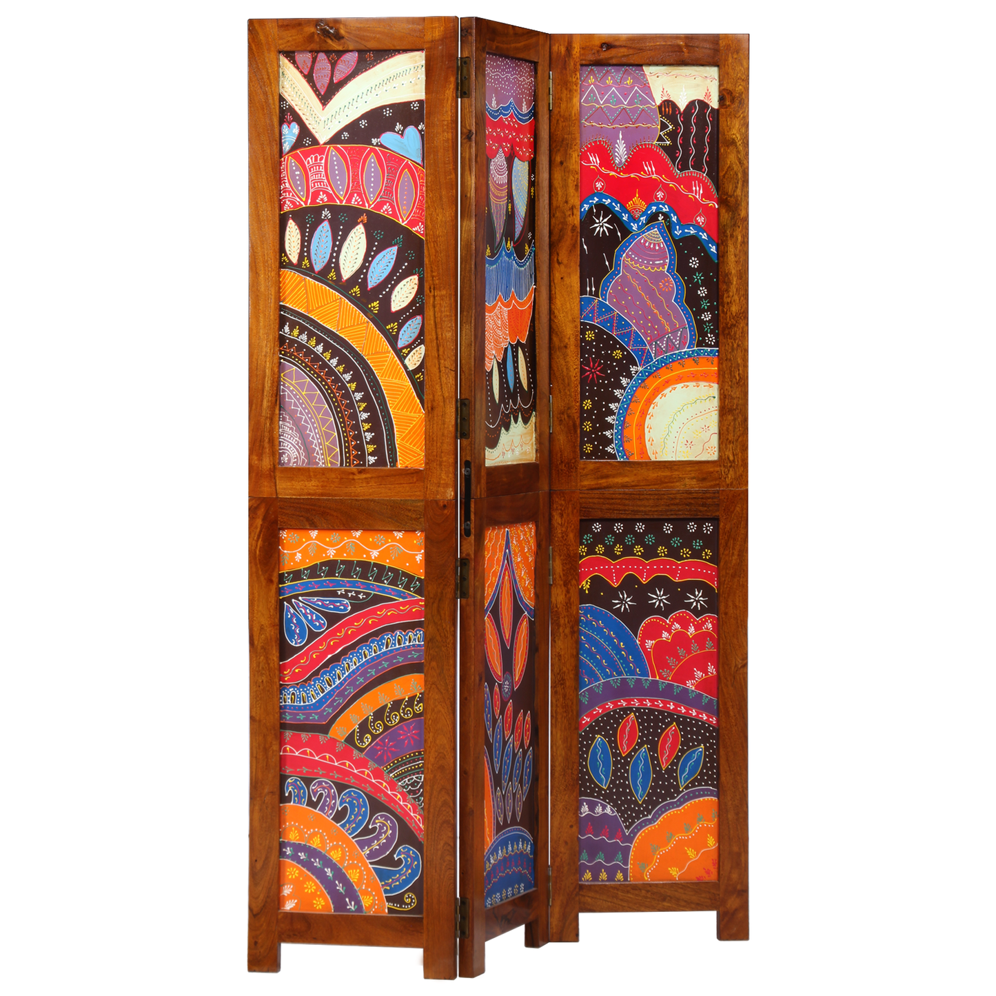 vidaXL Room Divider 3 Panels Honey Brown 35x1.5x160 cm Solid Wood Acacia