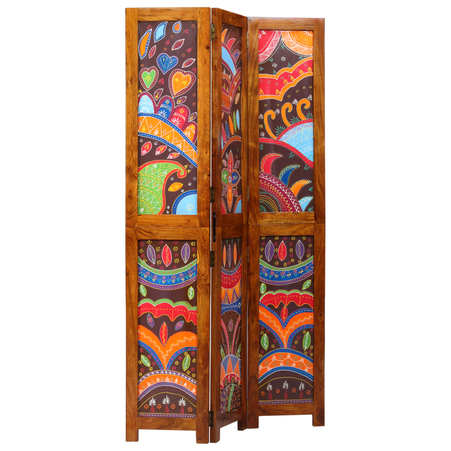 vidaXL Room Divider 3 Panels Honey Brown 35x1.5x160 cm Solid Wood Acacia