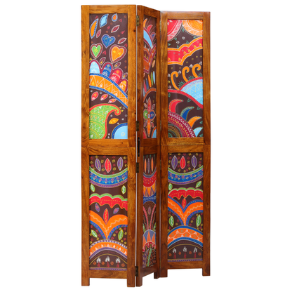 vidaXL Room Divider 3 Panels Honey Brown 35x1.5x160 cm Solid Wood Acacia