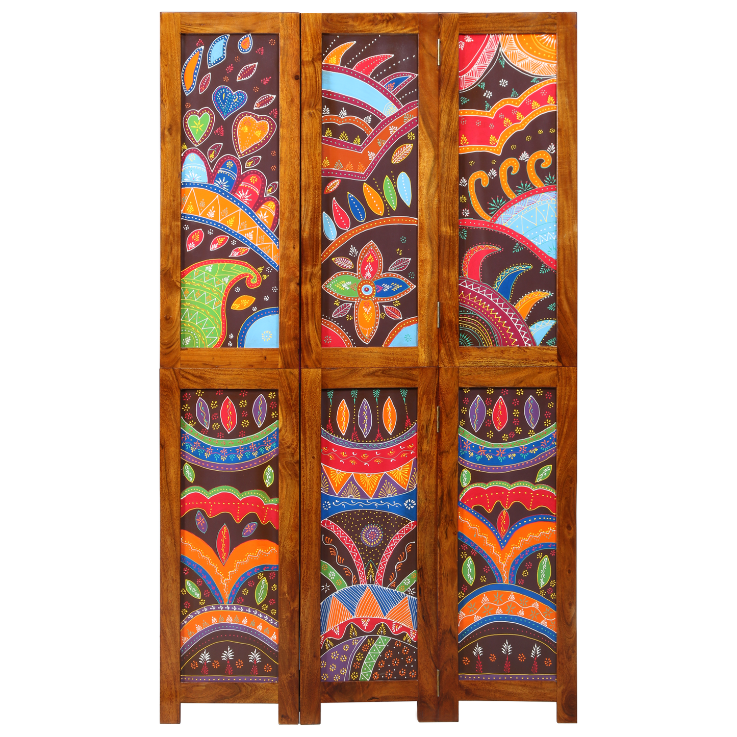 vidaXL Room Divider 3 Panels Honey Brown 35x1.5x160 cm Solid Wood Acacia