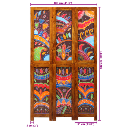 vidaXL Room Divider 3 Panels Honey Brown 35x1.5x160 cm Solid Wood Acacia