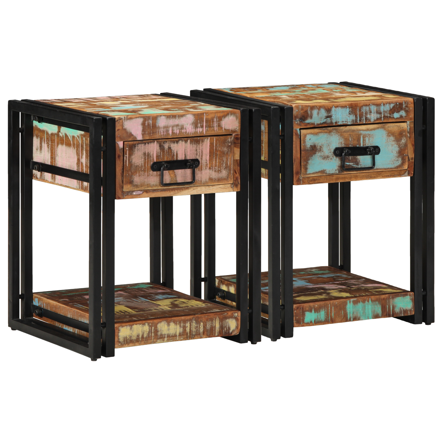 vidaXL Nightstands 2 pcs 40x40x50 cm Solid Reclaimed Wood