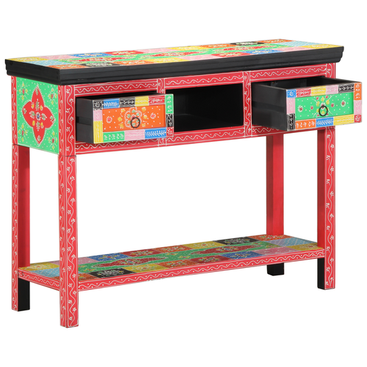 vidaXL Multi-Colored Console Table 100x30x75 cm Made of Solid Mango Wood