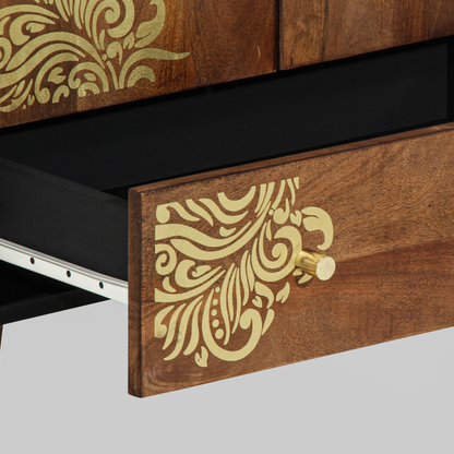 vidaXL Highboard Brown 60 x 33 x 100 cm Solid Mango Wood