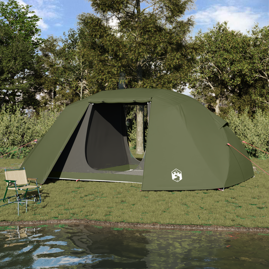 vidaXL Fishing Tent Olive green Polyester 7-Person Durable