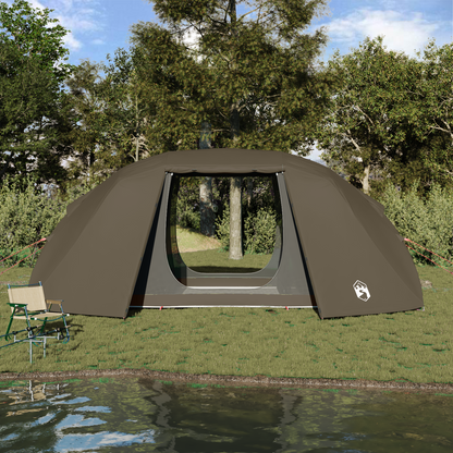 vidaXL Fishing Tent Brown Polyester 7-Person Collapsible Fishing Tent