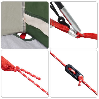 vidaXL Family Tent with Windows Dome Green 6-Person Waterproof