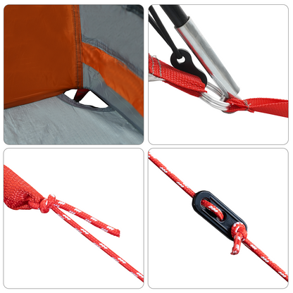 vidaXL Family Tent with Windows Dome Grey&Orange 6-Person Waterproof