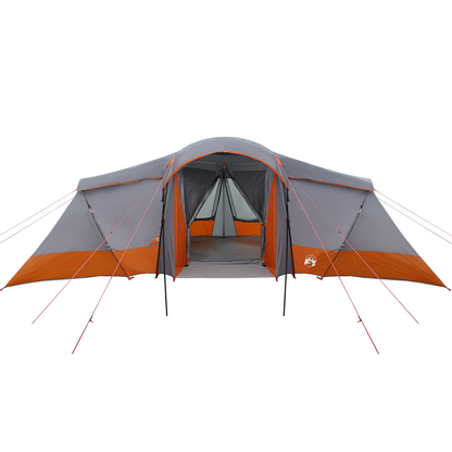vidaXL Family Tent with Windows Dome Grey&Orange 6-Person Waterproof