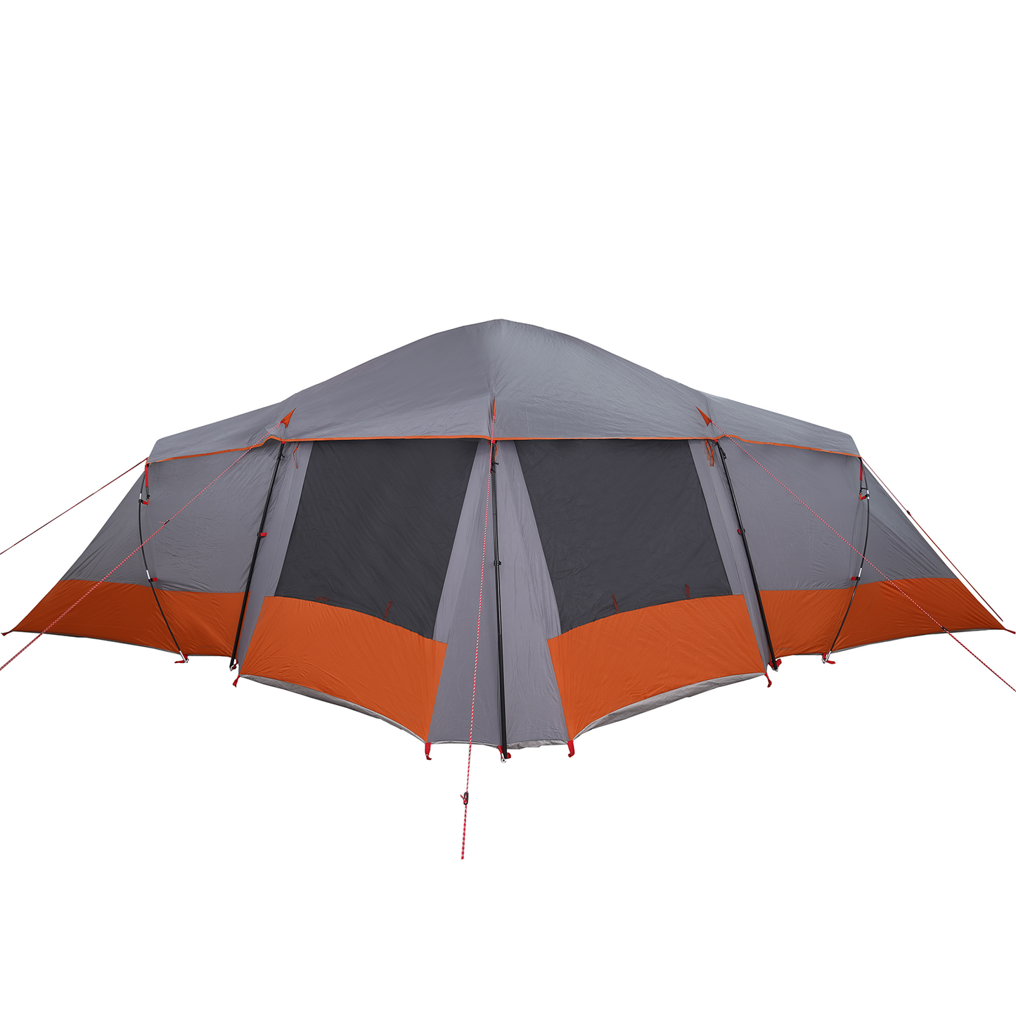 vidaXL Family Tent with Windows Dome Grey&Orange 6-Person Waterproof