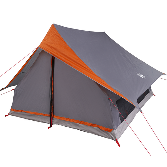 vidaXL Family Tent A-Frame 7-Person Grey and Orange Waterproof