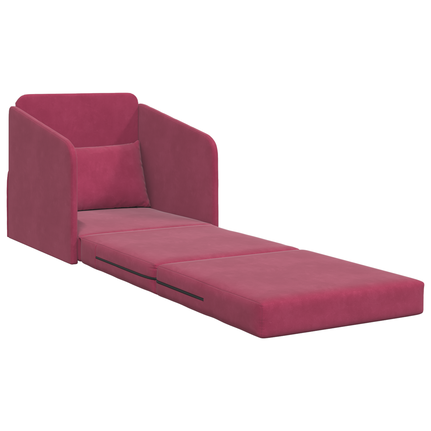 vidaXL Floor Sofa Bed 2-in-1 Wine Red 65x80x83 cm Velvet