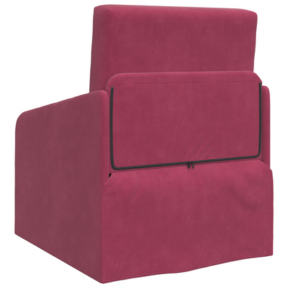 vidaXL Floor Sofa Bed 2-in-1 Wine Red 65x80x83 cm Velvet