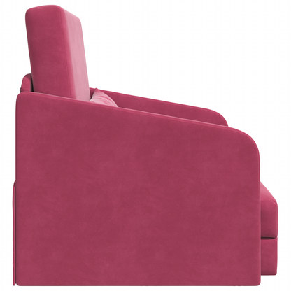 vidaXL Floor Sofa Bed 2-in-1 Wine Red 65x80x83 cm Velvet