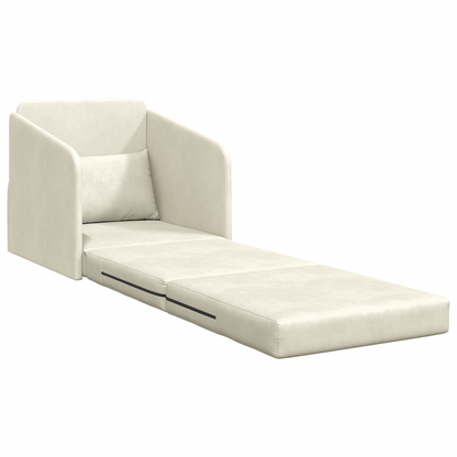 vidaXL Floor Sofa Bed 2-in-1 Cream 65x80x83 cm Velvet